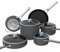 Ninja C59500 Foodi NeverStick Premium 10-Piece Cookware Set, Anti-Scratch Nesting Pots & Pans with Glass Lids, Hard-Anodized, Nonstick, Durable & Oven Safe to 500°F, Slate Grey