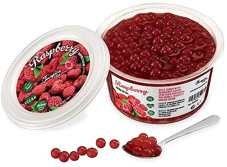 INSPIRE FOOD Bubble Tea Popping Boba Frambuesa 450 gramos | Prepara delicioso boba tea en casa | listo para usar sin necesidad de cocinar