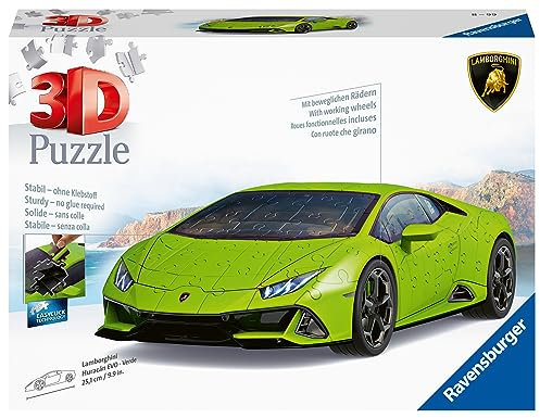 Ravensburger 3D Puzzle 11299 Lamborghini Huracán EVO - Verde - 108 Teile - Das berühmte Fahrzeug als 3D Puzzle Auto