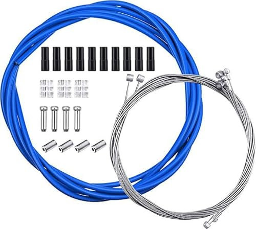 4 Pieces Bike Brake Cables,Bicycle Braker Housing Kit with Bike Cable Ends Collar and O-Ring,for Bicycle Road Mountain