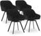 CLIPOP Samt Esszimmerstühle Drehbar 4er Set,Gepolstert Sessel Küchenstuhl mit Armlehne Freizeit Polsterstuhl Bequem Sitz Drehstuhl für Esszimmer Wohnzimmer Büro, (2, Schwarz)