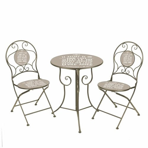 Briconess.com Eisen Tisch und Stühle Set mit Klappstühlen Coffee Break