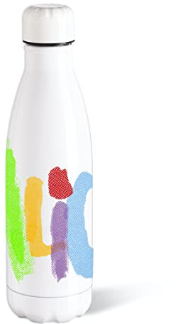 Bouteille d’eau Isotherme 500ml Acier Gourde Réutilisable Ecologique Personnalisable Prénom Maintien Chaud/Froid 12h. Idée Cadeau Original Humour Enfant Homme Femme Sport Bureau Anniversaire Noël