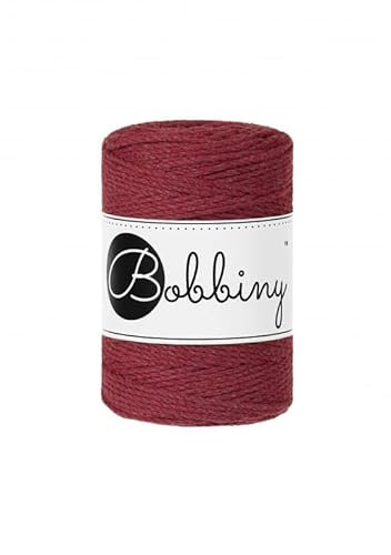 Bobbiny Premium Makramee Garn aus 100% recycelter Baumwolle 1,5 mm 3-Fach gedreht 100 m (Wild Rose)