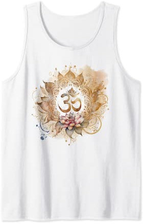 Om Mantra, Lotusblume, Buddhismus, Yoga, spirituelles Symbol Tank Top