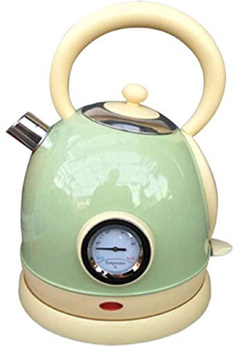 FairUo Kettles, Cordless Kettle with Temperature Gauge, Bpa Stainless Steel Kettles for Boiling Water, Retro Coffee Pot, Auto-Off & Boil-Dry Protection, 1.8L/Green