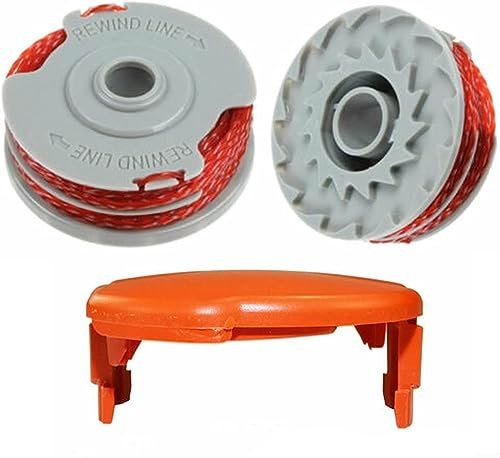 Bobina e filo per decespugliatore per Flymo Contour 500 Power Plus 500 e 500XT (1 x tappo di copertura per bobina + 2 x bobina)