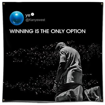 Eksent Rapper Tapestry Resistant Flag Banner Winning Is The Only Option Wall Hanging Tapestry Decor for Bedroom College Dorm 4x4 Ft