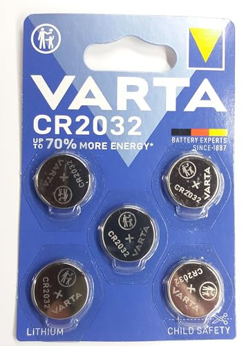 VARTA Batterie a bottone CR2032, 5 pezzi, Power on Demand, al litio, 3 V