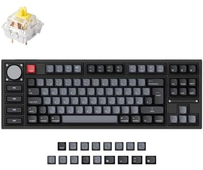 Keychron Q3 Pro SE Benutzerdefinierte mechanische Bluetooth-Tastatur, QMK/VIA programmierbares TKL, deutsches DE-ISO-Layout mit Hot-Swap-fähigem Keychron K Pro-Bananenschalter