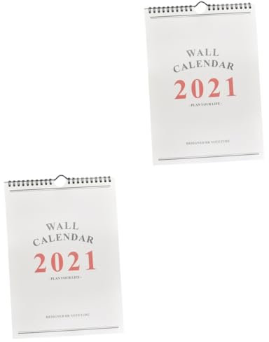 Ciieeo 2 Stück 2021 Wandkalender 2021 Tägliche Wandkalender Akademischer Wandkalender Monatskalender Wandkalender 2020-2021 Monatlicher Wandplaner 2021 Jahr Familienwand Schreibtisch Büro