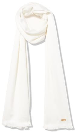 DKNY Damen Oversized Solid Pashmina with Eyelash Fringe Modischer Schal, Elfenbein, Einheitsgröße