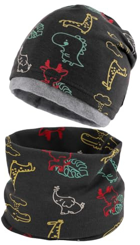 Cheerful Mario Baumwolle Mütze Loop Schal Sets Baby Jungen Mädchen Weich Beanie Winddicht Schlauchschal Kinder