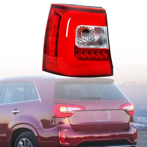 ALLDDSEA Rücklicht Rückleuchten für Kia Sorento 2013 2014 2015, Auto Rücklicht Montage Bremslicht mit Blinker Links Rechts Ersatzteile 1 Stück,Left-Outside