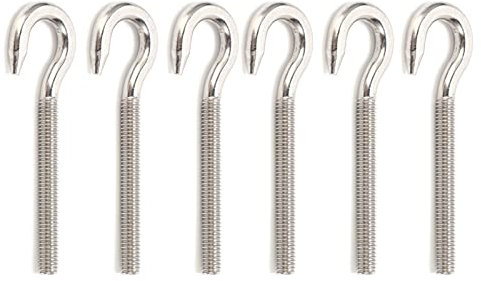 10 Tornillos de Ojo de Acero Inoxidable 304 con Gancho de Perno Abierto, Tornillos Roscados con Ojal, Presión de Aceite Precisa, Estructura Estable, Duradera, M6 X 73 Mm, para