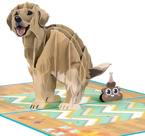 GREETING ART Karte Pop Up Hund, Geburtstagskarte für Hunde, Happy Birthday Karte,8×6“-3d Pop Up Grußkarte, Geschenk für Hundeliebhaber, Kinder, Mutter, Vater, Oma, Opa, Ehefrau