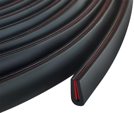 Edge Trim, 1 mm(1/16) Rubber Edge Trim, Flexible Self Adhesive U Channel Edge Protector for Sharp Edge, Sheet Metal and Car Doors, Peel and Stick Auto Door Guard, Black, Length 3 m(10Ft)