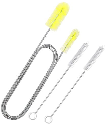 Spazzola di scarico flessibile, spazzola di scarico lunga e flessibile, doppia estremità elastica, in nylon, spazzola per tubo flessibile da 170,2 cm e 2 spazzole per la pulizia della cannuccia da