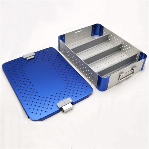 HUANGHAIQIU Caja de Bandeja de esterilización de aleación de Aluminio, Caja de esterilización de Instrumentos quirúrgicos, Caja de Instrumentos de esterilizador Dental médico,A