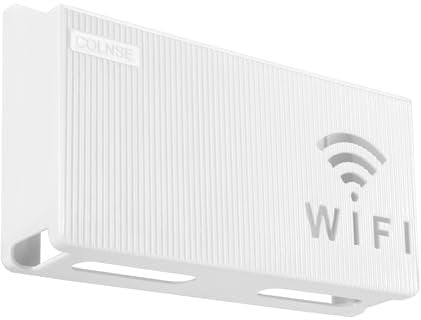 Caja de Almacenamiento para Enrutador WiFi, Caja Router Pared, Enrutador WiFi Estant para Sala de Estar de TV de Decoración de Dormitorio, Blanco