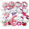 14 Stück Ki-tty Geburtstagsdeko Folienballon 6 Jahre, Cute Kindergeburtstag Deko, Cartoon Luftballons Geburtstag Dekoration Set mit Banner für Kinder Mädchen Katzen kity Themenpartys Dekorationen