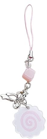 XBOKA Japanischer Handy-Charm, Fischkuchen, Herz-Perlen, Taschenanhänger, Schlüsselanhänger für Kamera-Handys und Schlüssel