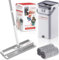 MopEase Set 2025 di mocio piatto e secchio ultra premium, copertura trasparente impermeabile, indicatore visivo di pulizia, design a 3 camere per la separazione dell'acqua pulita e sporca, per