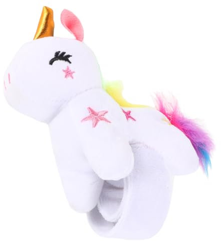 Ciieeo Bracelet Licorne en Peluche pour Garçon et Filles Bande Pression Douce Coton PP Décoration Fête Anniversaire Présent Fête Taille Compacte Bracelet Animal Câlin Poignet