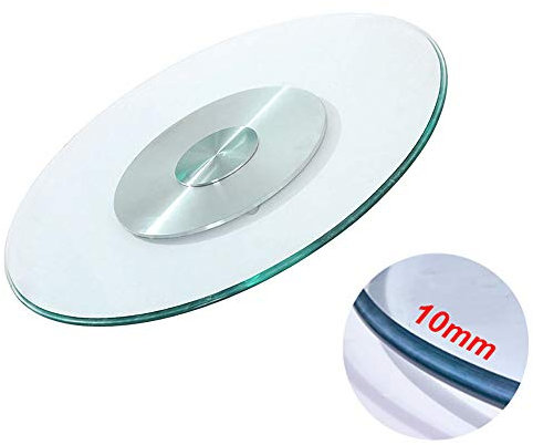 DONGGANSHI Bandeja de Vidrio Templado con Base giratoria de aleación de Aluminio, Bandeja giratoria Grande para Pasteles Lazy Susan, Redonda, de 24 a 47 Pulgadas (60 a 120 cm)