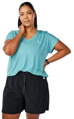 Zizzi Active by Große Größen Damen T-Shirt mit V-Ausschnitt Gr Gr M Bristol Blue - Plus Size Damen Kleidung