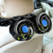 HIULLEN Ventilador de coche para asiento trasero, 12 V, doble cabezal, ventilador de refrigeración para coche, 360 °, con 3 velocidades, potente y silencioso, doble cabezal para coche, todoterreno, RV