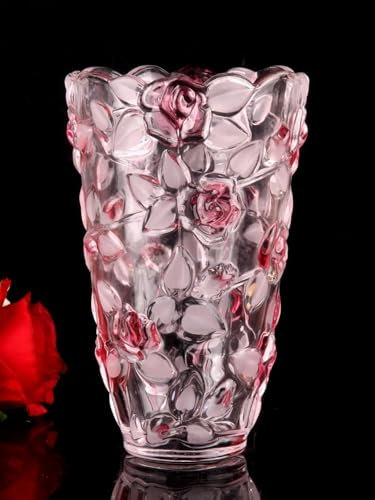 Vaso di fiori in vetro alto 23,6 cm, vasi di cristallo unici per tavoli centrotavola, vasi grandi vintage e rose, regali di Natale e Ringraziamento.