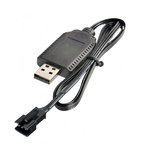 HONGLINSONG 7.4V USB Charger Cable with SM-3P Connector - Fast Charging & Battery Protection for RC Cars, Toys, Plane, Tank, Boat, Drone & Quadcopter - Universal Rc Car Battery Charger