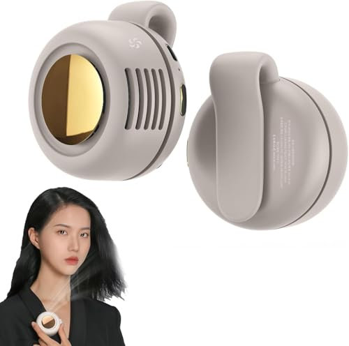 YuuFcy Portable Silent Mini Bladeless Fan, Clip On Waist & Neck Fan, Rechargeable Clip-On Hands-Free Fans 3 Speeds, Wearable Cooling Fans for Office/Outdoor/Travel/Shirt (B)