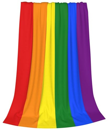 Newhomestyle LGBT Pride Regenbogen-Decke - Leichte, weiche, gemütliche, warme Queen-Size-Wurfdecke, 150 x 200 cm, Erwachsenen-Anti-Pilling-Fleecedecke für Bett, Sofa, Stuhl, Feiertage, Dekoration