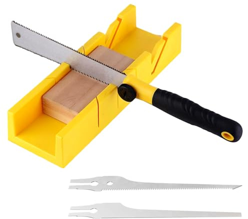 Gehrungslade mit Japansäge, 4-teilig Handsäge Set mit Befestigungsbohrungen