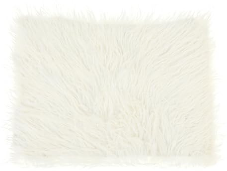 Beige Baby Photography Mat Synthetic Fur Newborn Photo Prop | Comfortable Touch, No Fading and No Shedding, Easy to Wash after Baby Photography Sessions