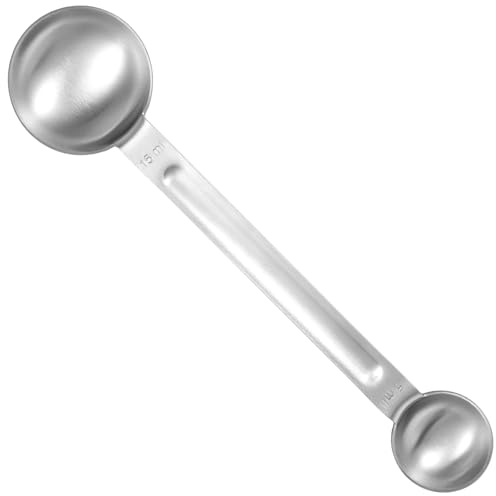 Thinp Cucchiaio dosatore, cucchiaio dosatore da caffè in acciaio inox, 1 cucchiaino (5 ml) e 1 cucchiaio (15 ml), cucchiaino a doppia estremità e cucchiaio da tavola per cucinare gadget da cucina