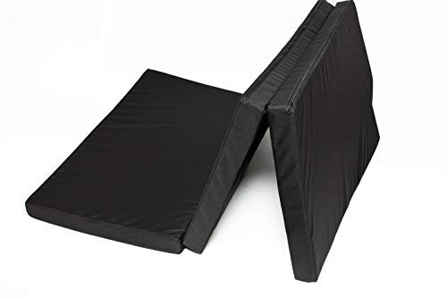 Premium Schlafauflage für VW T5/T6 California Beach | Klappmatratze 200x115x8 cm, Schwarz | Faltbare Matratze für Bus & Multiflexboard, viskoelastischer Schaum + Kaltschaum