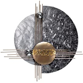 KunstLoft Wanddeko Metall | 100% HANDGEFERTIGT | 60x60x7cm | Wandbild Metall 'Die bessere Hälfte' | Abstrakte Skulpturen | Kupfer Silber | Wandskulptur | Metalldeko Wand Wohnzimmer