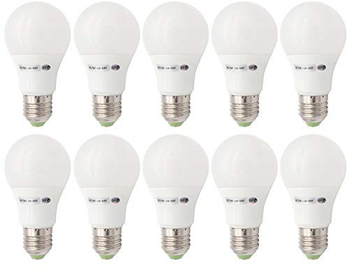 GRV E27 5W SMD LED AC12V / DC 12V-24V Glühbirne 40W Glühlampenersatz für Sonnensystem, Wohnmobil, Boot, Innen Niederspannungs-Sicherheitsbeleuchtung Warmeiß 10er Pack (Nichthaushaltsbeleuchtung)