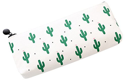 Cactus Pencil Case, Yukong Canvas Pencil Bag Stationary with Zipper Multifunctional Pencil Pouch Make-up Bag Purse