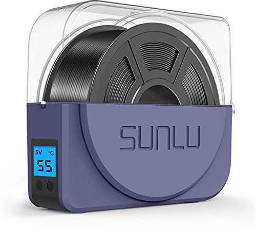 SUNLU Secador de Filamento con Ventilador para Filamento de Impresora 3D, Actualizado S1 Plus Caja Secadora Mantiene Filamento Seco, Soporte Bobina para Filamento 1.75 2.85 3.00mm, Filadryer AzulGris