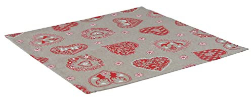 beties Alpen Hütte Platzset Tischset 1x ca. 35x45 cm rechteckig beige-rot
