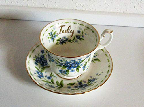 Royal Albert July Lot de 2 tasses à collectionner en porcelaine anglaise Petit format