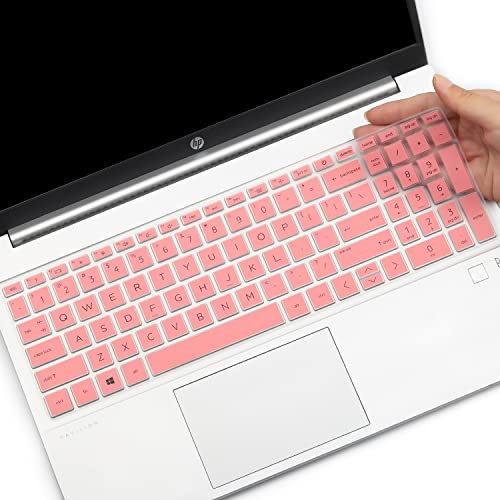 Keyboard Cover for 2022 HP Pavilion 15.6 Laptop 15-eh 15-eg 15t-gh/eh Series 15-eh0010nr/0090wm/eh0095nr/eh0097nr 15t/15z-eg000 15-eg0010nr/0072nr/0074nr/0076nr/0079nr/0097nr US Keyboard Cover -Pink
