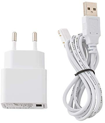 Sigor Easy Connect Ladekabel inkl. Netzteil - Magnetisches Ladekabel für alle Akkuleuchten mit Easy Connect-Anschluss, Länge 1,2m, weiß
