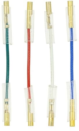 THAKKER HLW-01G - 4 Cavi headshell codificati per Colore | Cavi in Rame Puro | privi di Ossigeno (6N-OFC: 99,9999%) | capicorda placcati in Oro | Lunghezza 40 mm