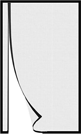 Custom Sizes Magnetic Screen Door for French Doors/Sliding Glass Doors/Patio Doors, Anti-Tearing Reinforced Fiberglass Insect Fly Mesh with Self Sealing Magnets