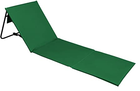 Totò Piccinni Materassino Telo Lettino Mare salvaspazio con schienale poggiaschiena e tracolla per trasporto (Verde)